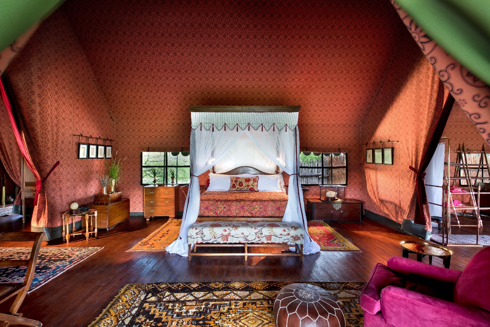 Inside safari tent at Jacks Camp Botswana