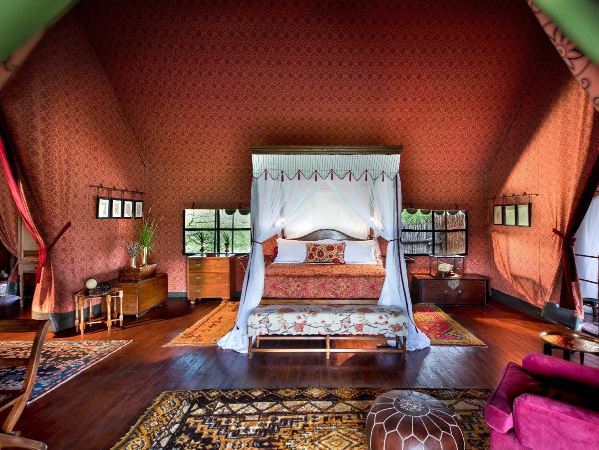 Inside safari tent at Jacks Camp Botswana