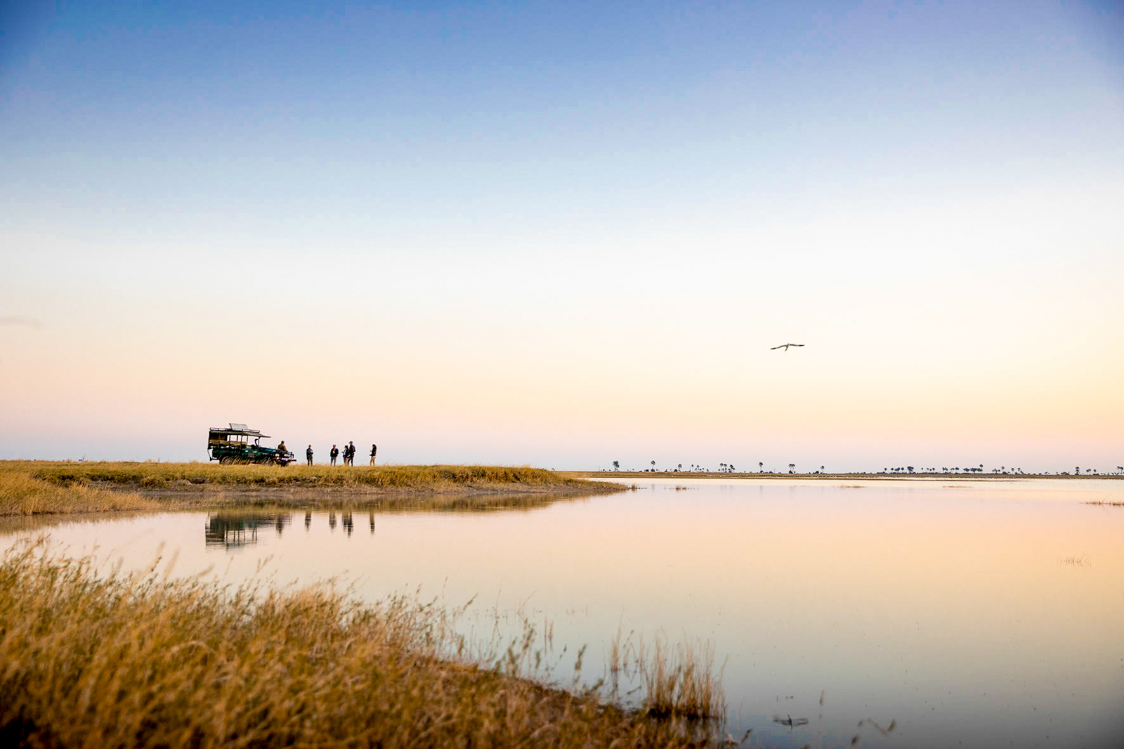 A game drive in the Makgadikgadi Pans National Park near Jack's Private Camp