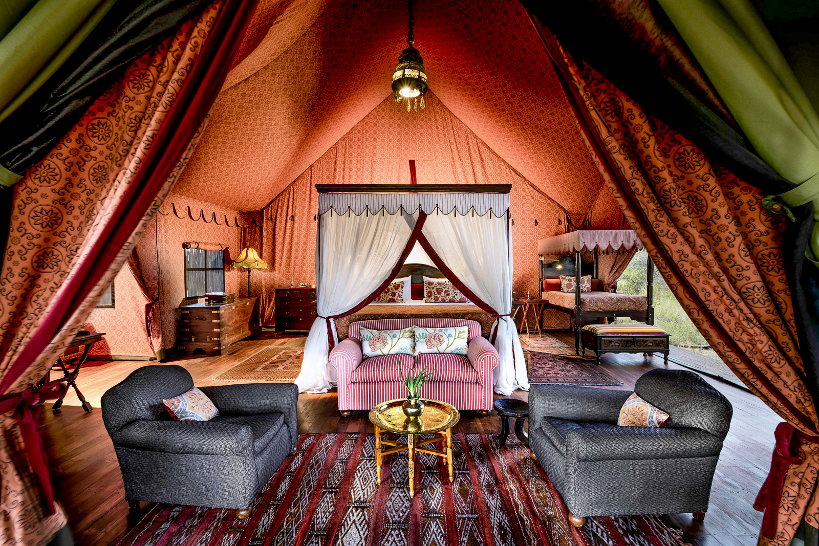 Guest tent bedroom at Jack's Private Camp in the Makgadikgadi Pans National Park