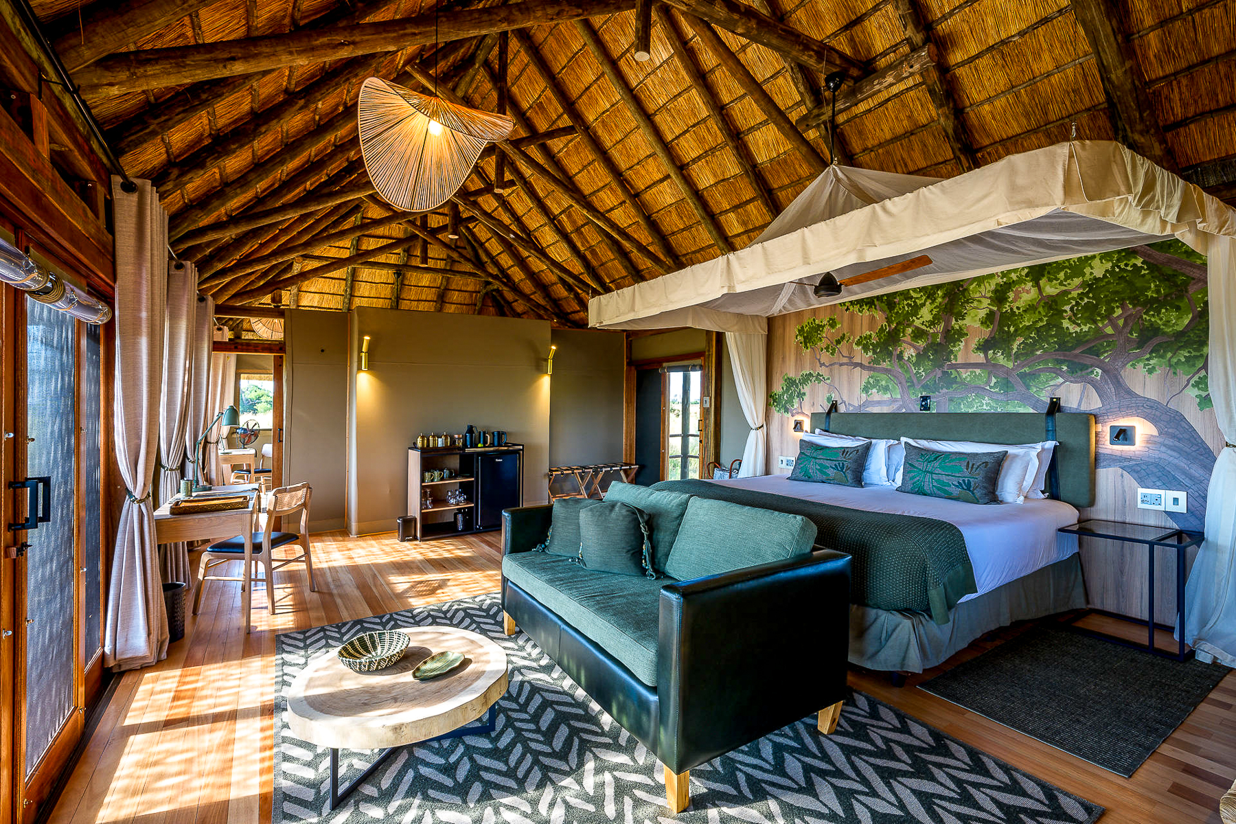 Main bedroom at Kanana Camp in the Okavango Delta