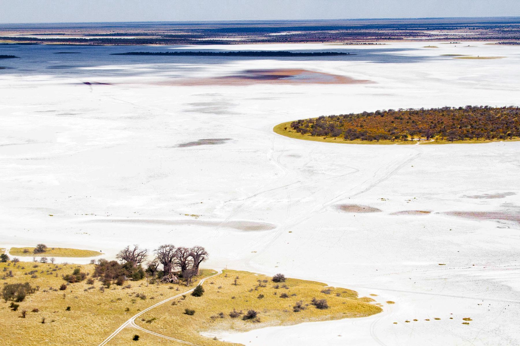 Aerial view of the Nxai Pan National Park