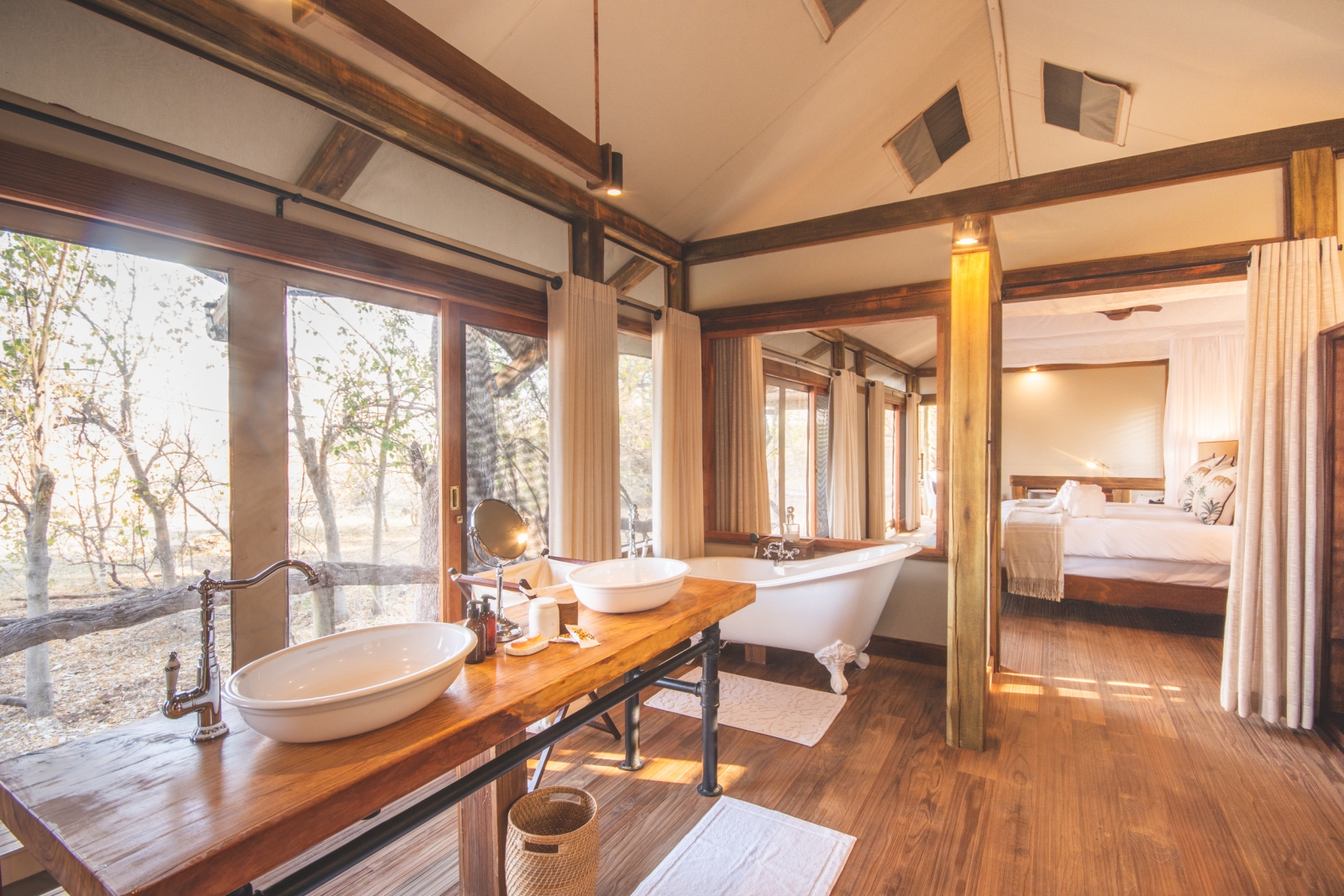 bathroom with a view in double bedroom