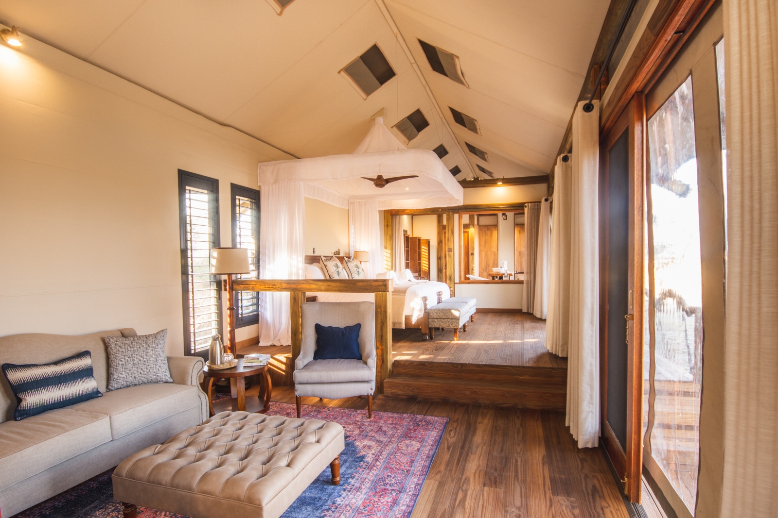 Separate lounge area in double bedroom