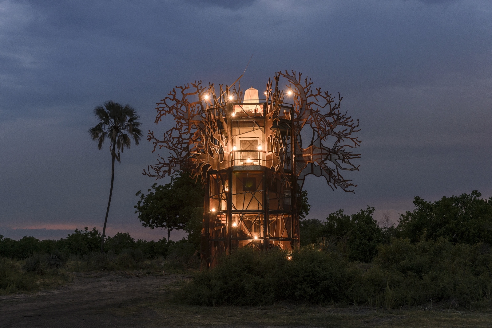 The Baobab suite of Xigera Safari Camp, with includes an outdoor star bed for an incredible overnight experience at luxury safari camp Xigera in the Okavango Delta, Botswana
