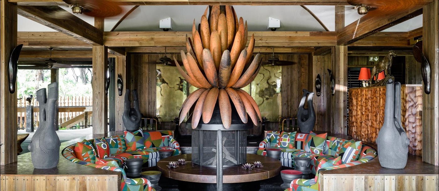 Firepit sculpture by Conrad Hicks at Xigera Safari Lodge in Botswana