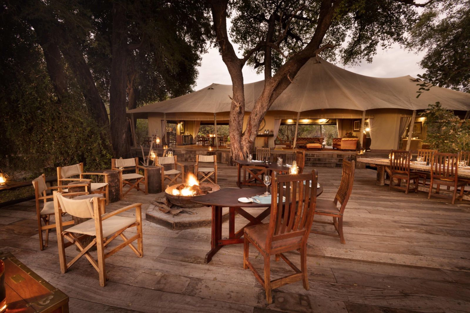 Firepit at Zafara Cam in Botswana's Selinda reserve