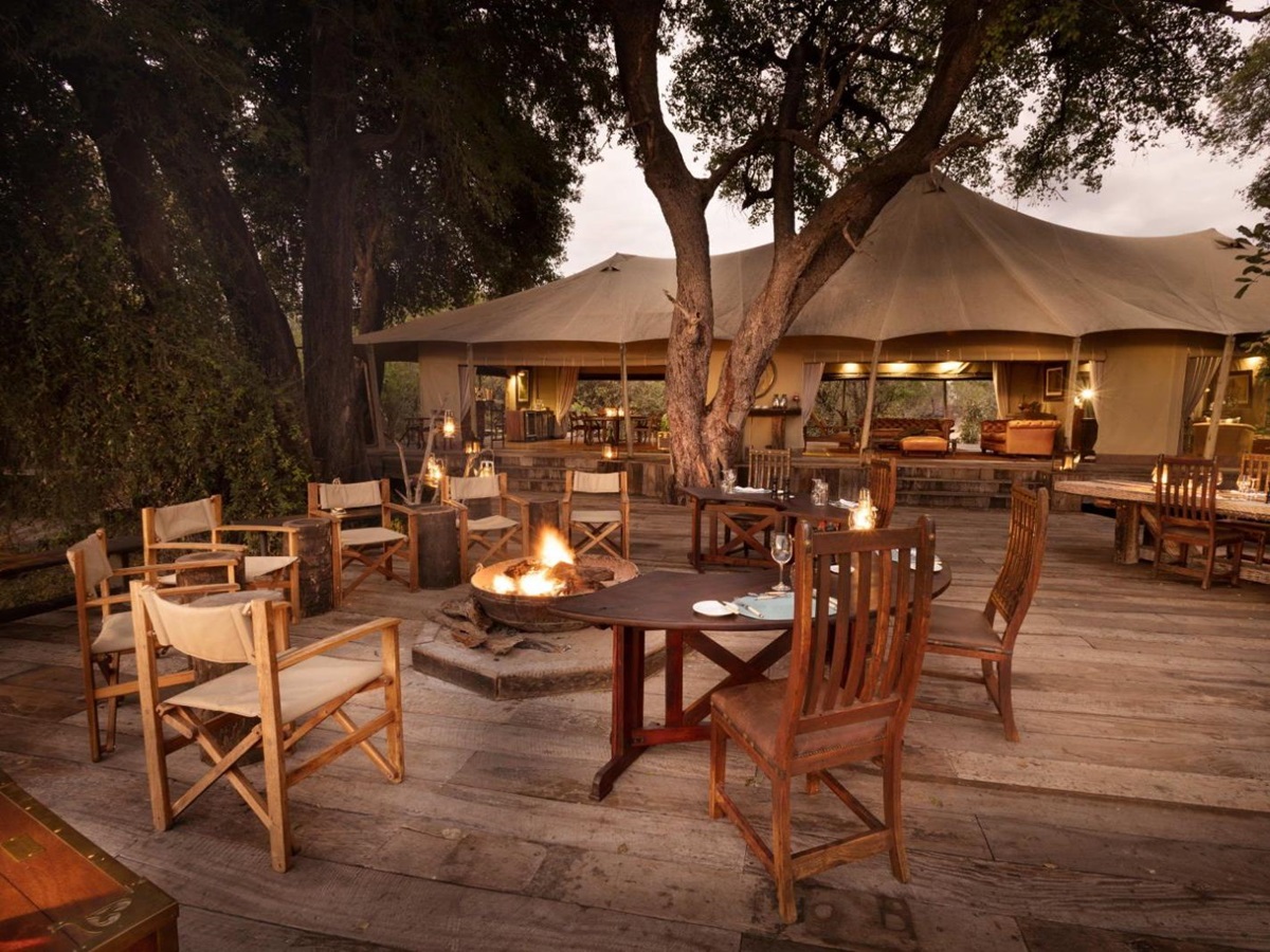 Firepit at Zafara Cam in Botswana's Selinda reserve