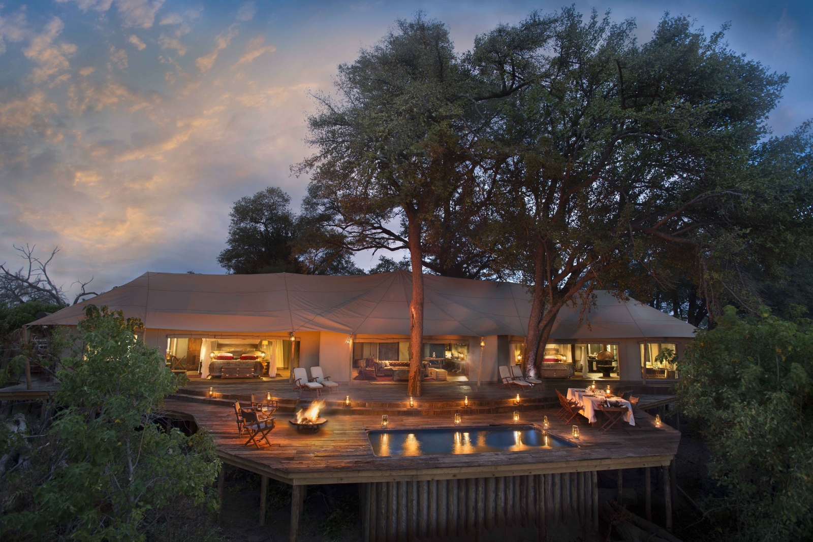 Exterior of Family Tent with private pool