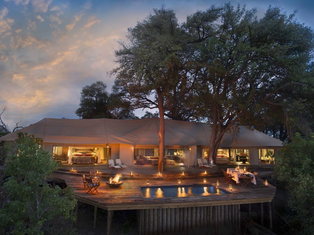 Exterior of Family Tent with private pool