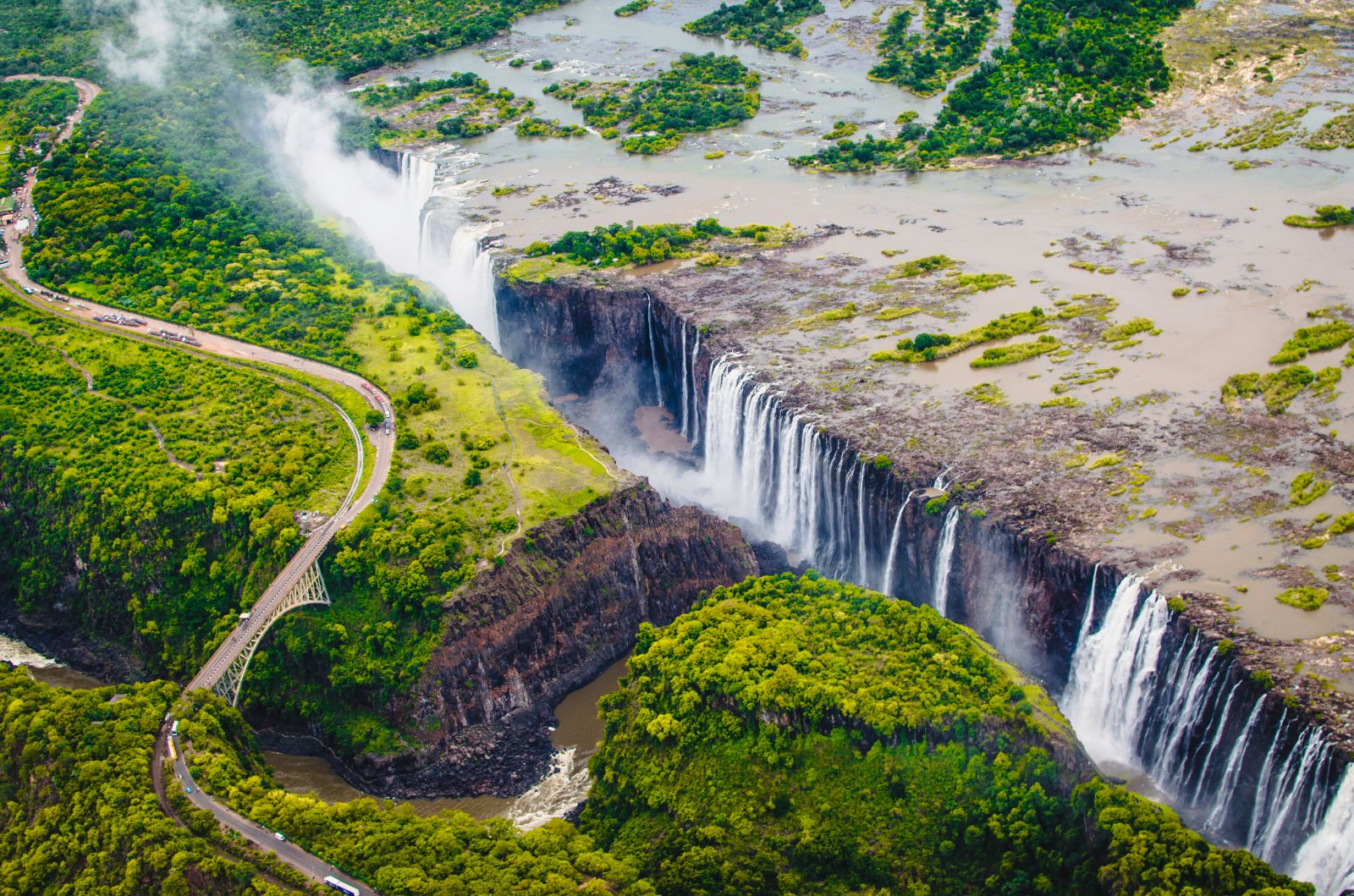 Aerial view of Victoria Falls