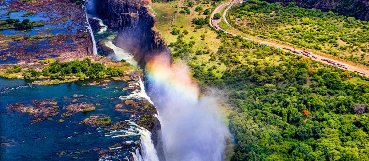 Aerial view of the Victoria Falls