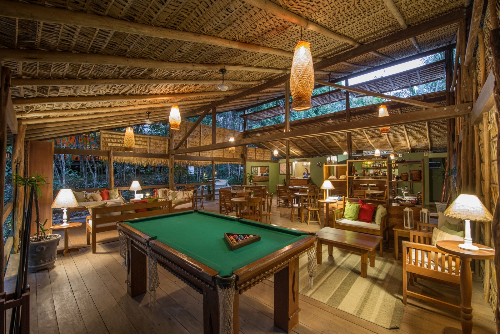 Games room at Anavilhanas Lodge in Brazil