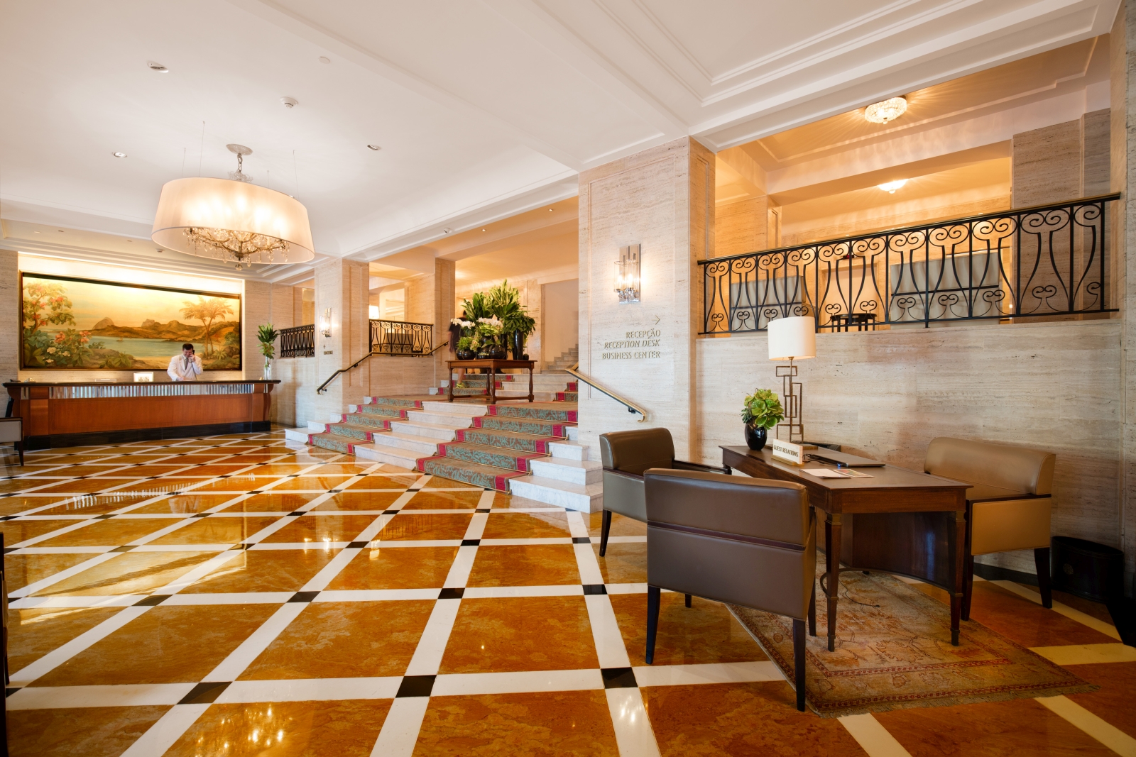 Lobby at Belmond Copacabana Palace in Brazil