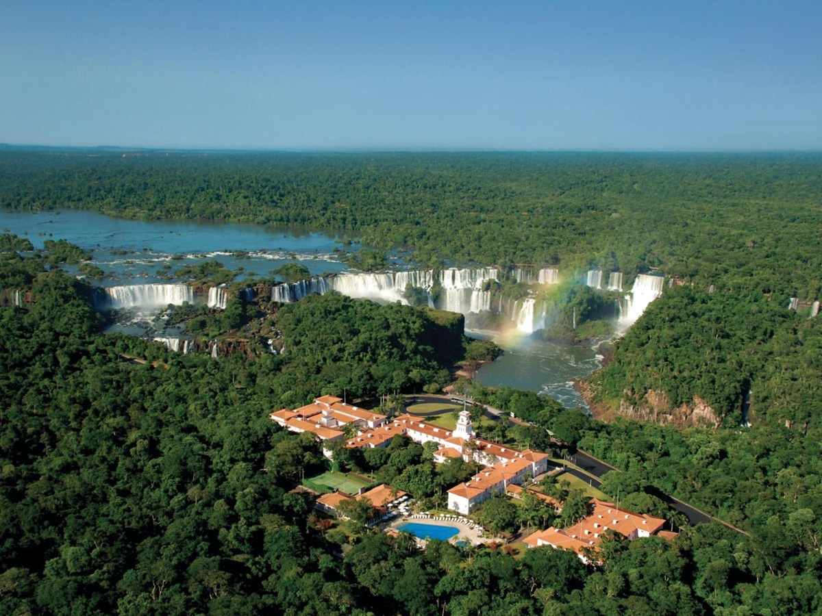 Aerial view of Belmond Hotel das Cataratas near the Iguazu Falls in Brazil