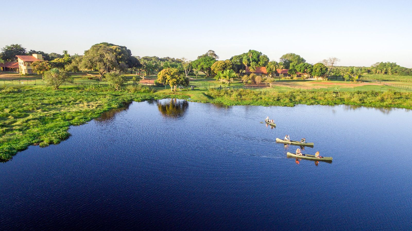 Canoeing from Caiman Ecological Refuge in the Pantanal Brazil
