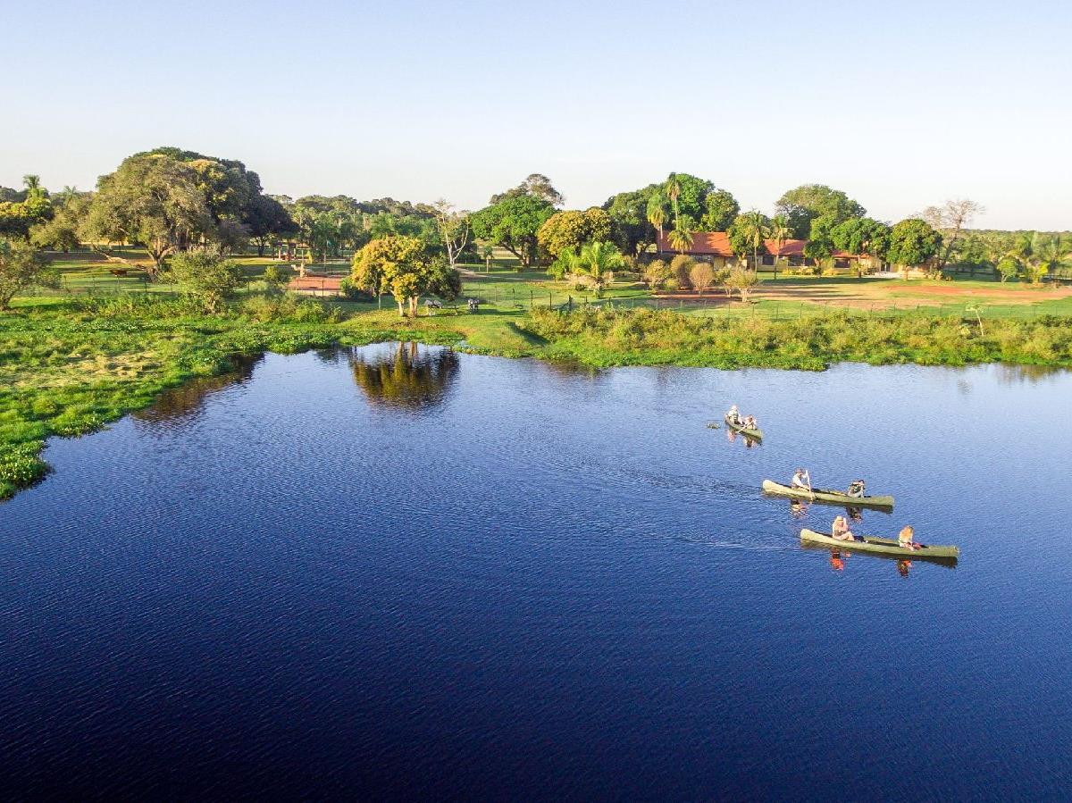 Canoeing from Caiman Ecological Refuge in the Pantanal Brazil