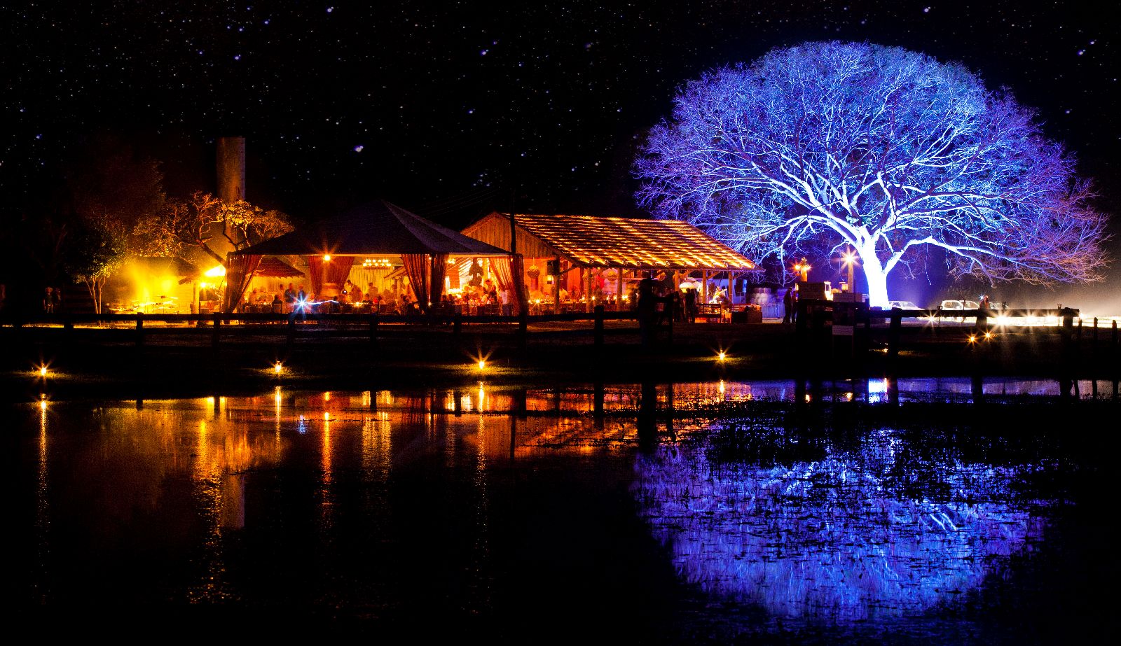 Caiman Ecological Refuge in the Pantanal Brazil by night