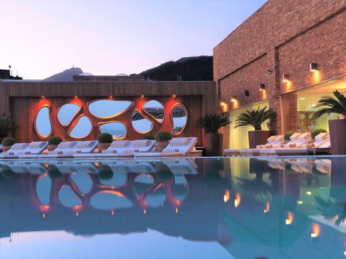 Rooftop pool at Fasano Rio de Janeiro on Ipanema Beach in Brazil
