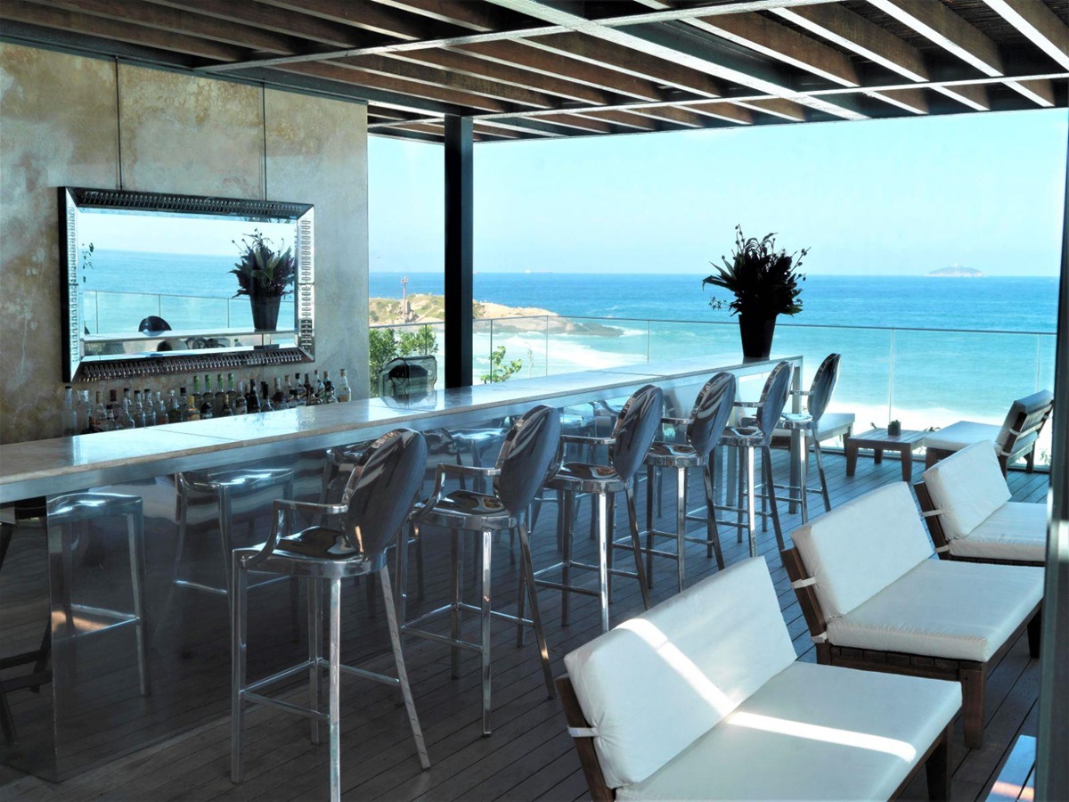 Rooftop bar at Fasano Rio de Janeiro on Ipanema Beach in Brazil