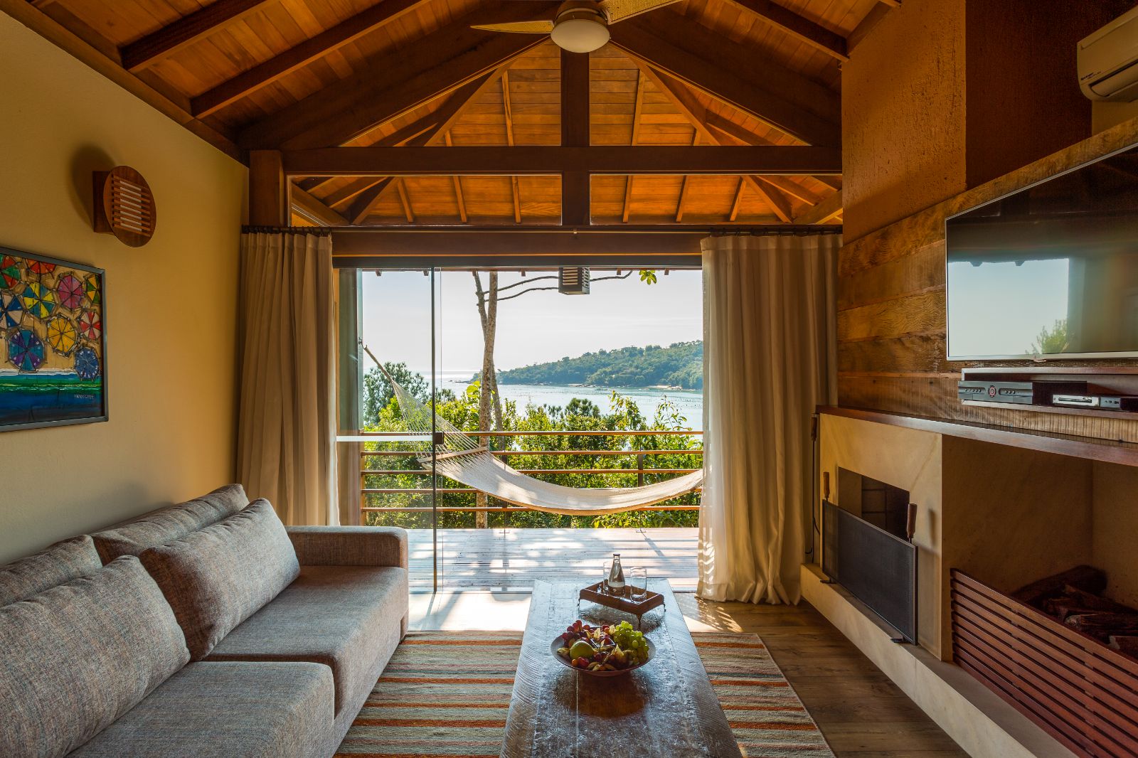 Anhatomirim guest suite lounge at Ponta Dos Ganchos Excusive Resort in Brazil