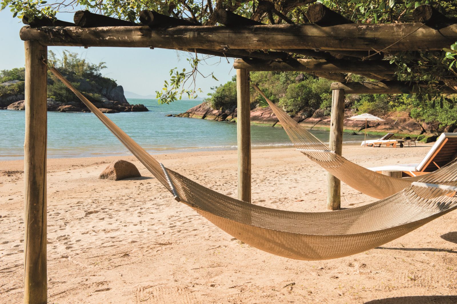 Hammock on the beach at Ponta Dos Ganchos Excusive Resort in Brazil