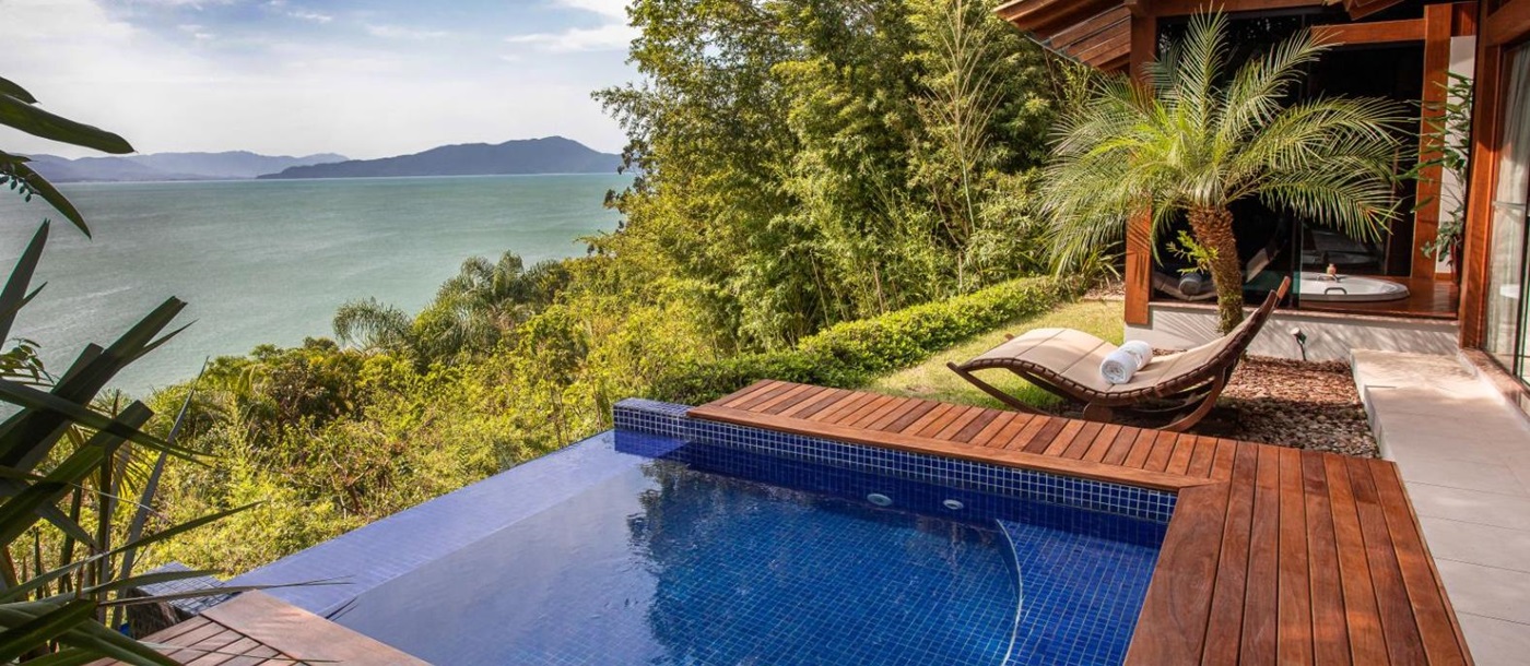 Plunge pool deck in the DaVilla suite at Ponta Dos Ganchos Excusive Resort in Brazil