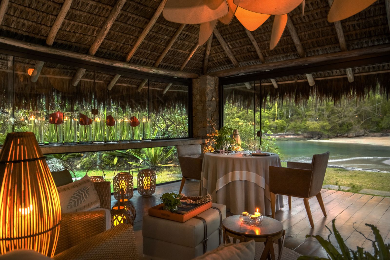 Island dining at Ponta Dos Ganchos Excusive Resort in Brazil