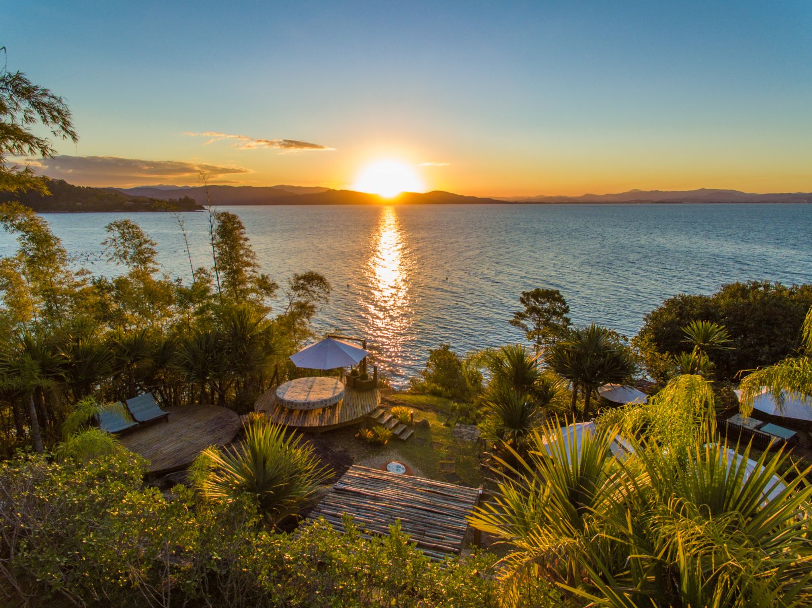 Aerial view of Veleza garden in Ponta Dos Ganchos Excusive Resort in Brazil