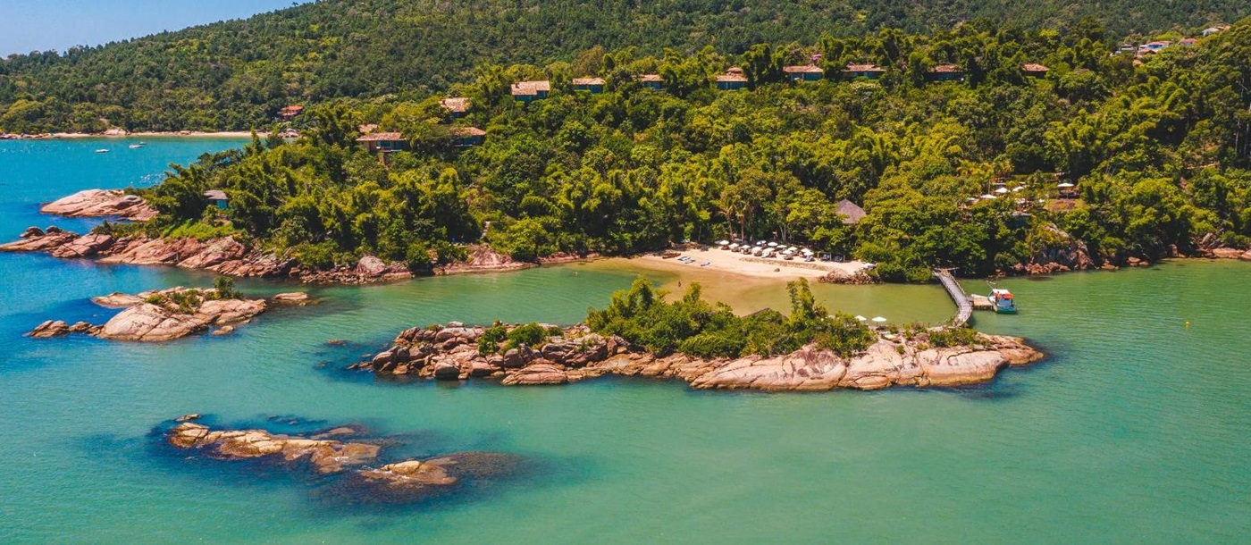 Exterior view of exclusive resort Ponta dos Ganchos on the Emerald Coast of Brazil
