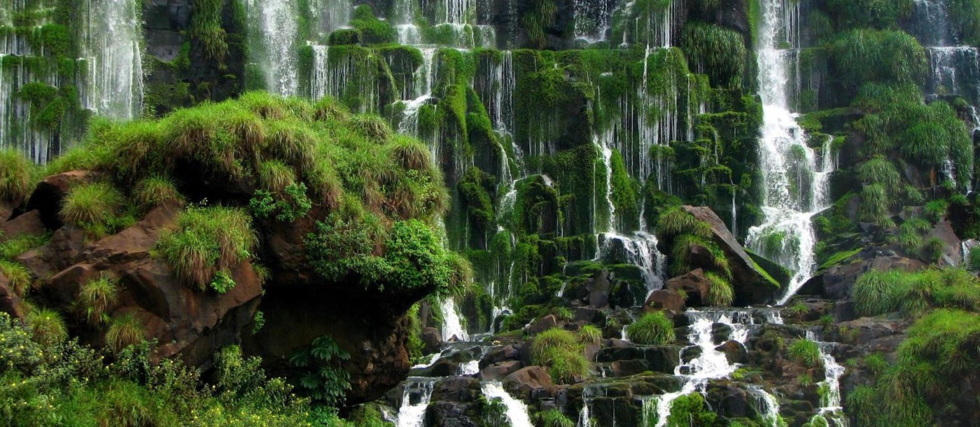 Trailing waterfalls at Iguassu, Brazil