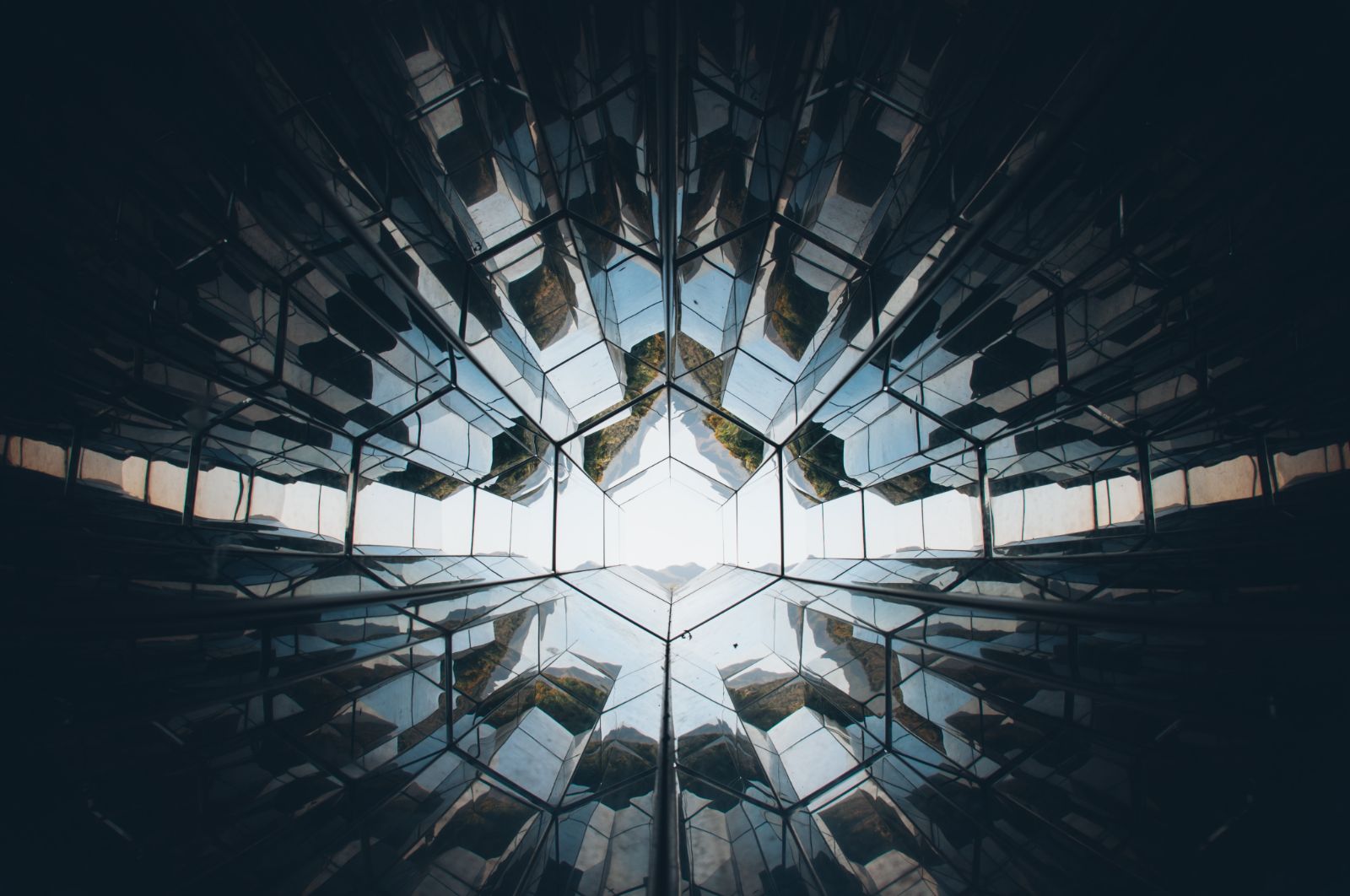 Contemporary mirrored art installation at Inhotim Museum, Belo Horizonte, Brazil