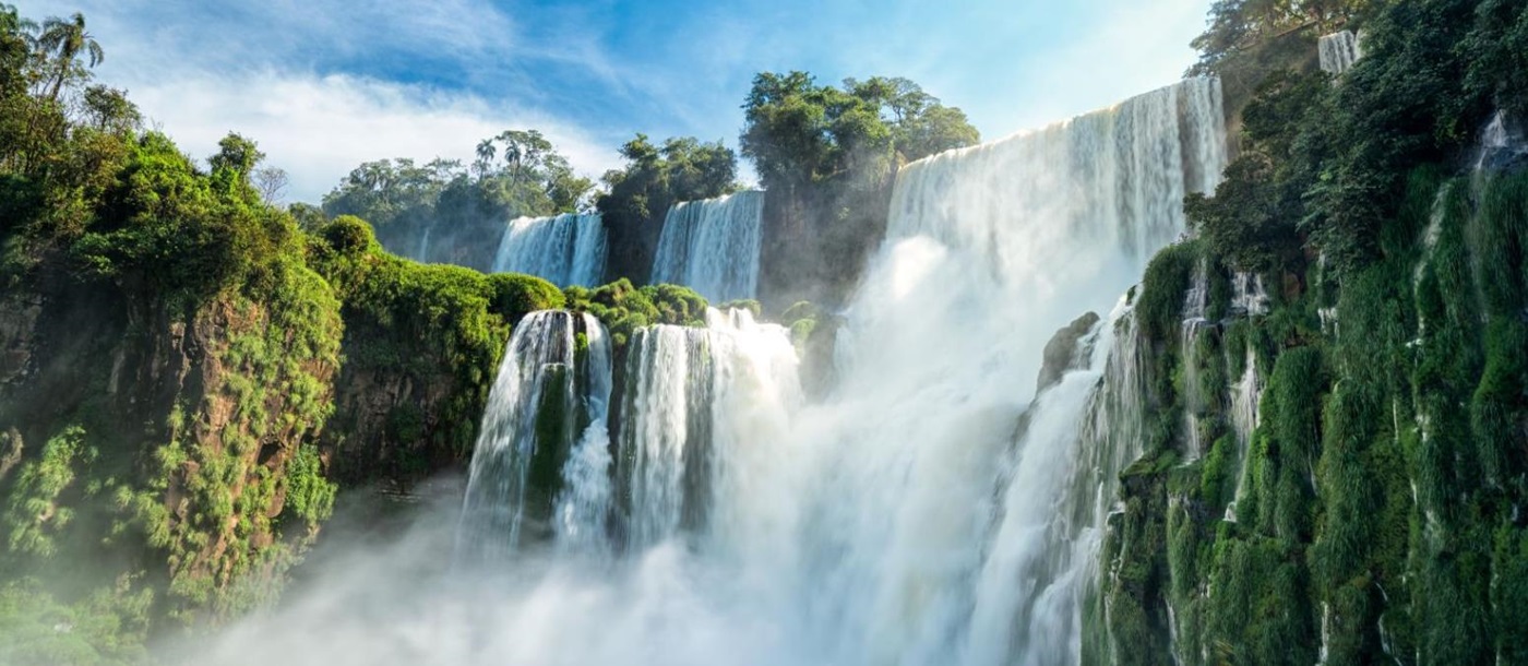 Magnificent view of Iguassu Falls in Brazil