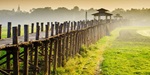 a u bein bridge in Myanmar