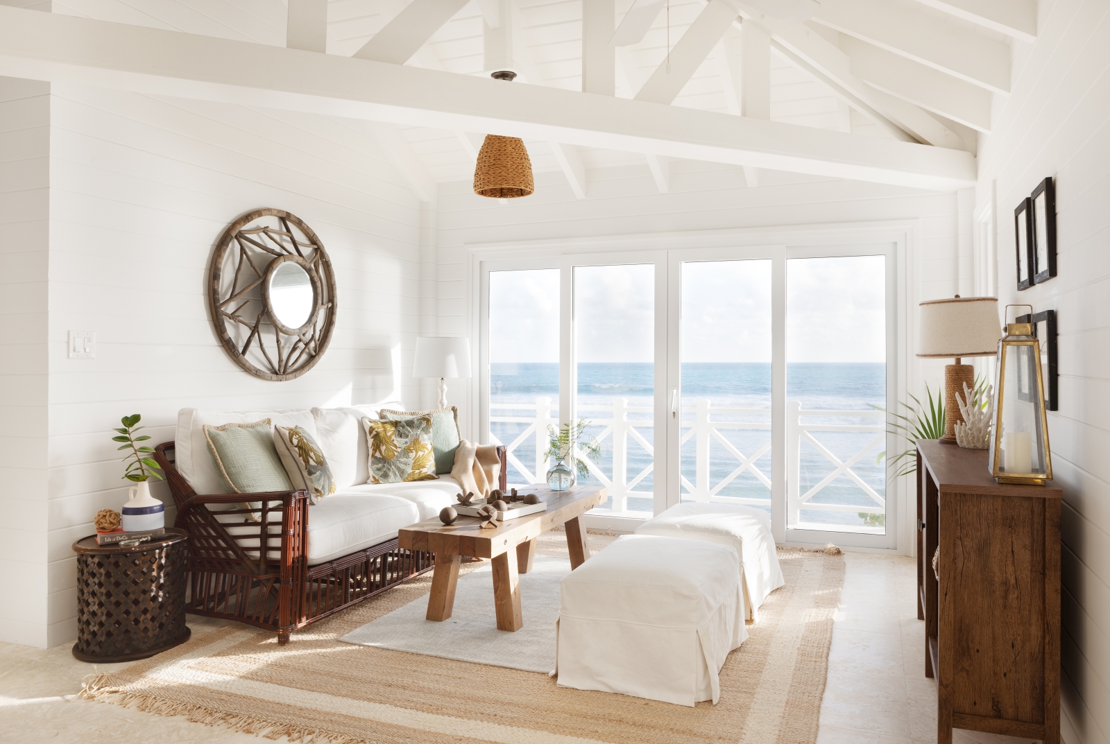 private lunge area with seaview at Guana Island