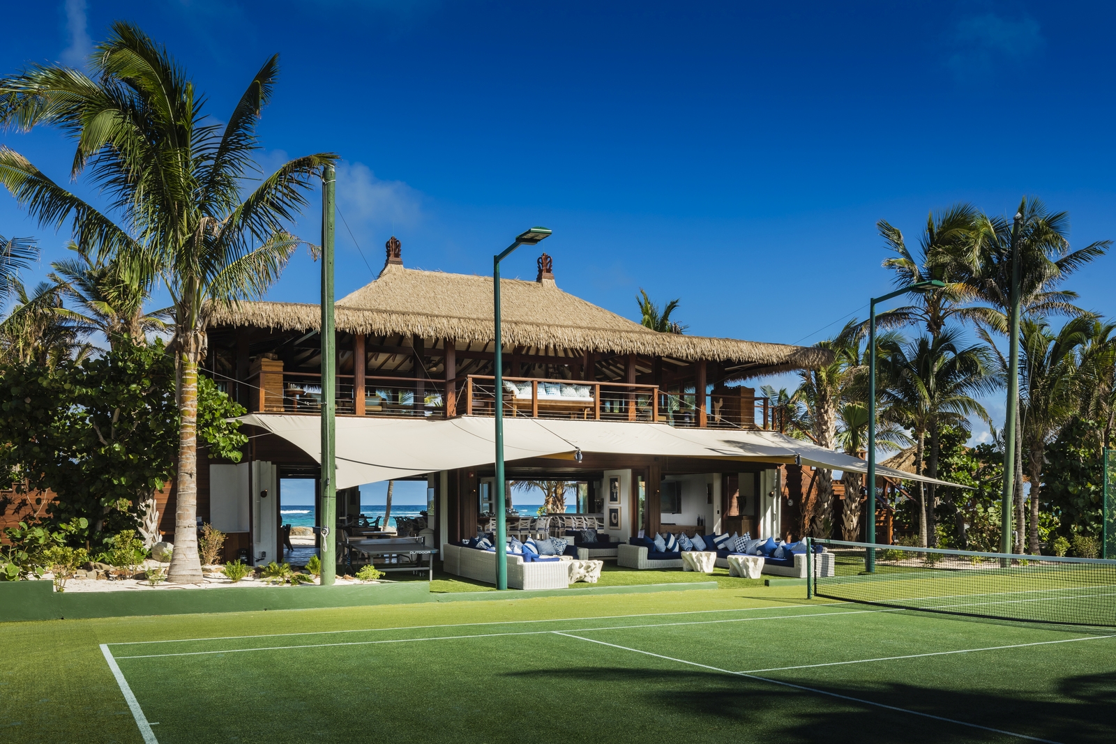 Tennis court at Necker Island