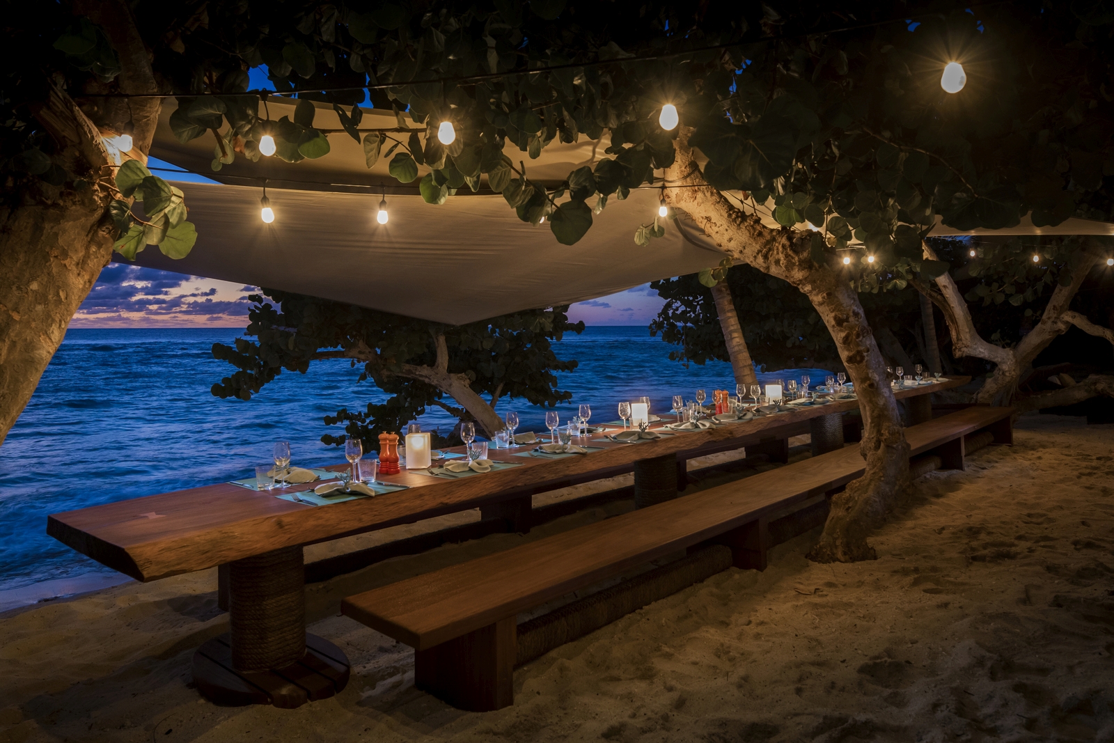 Dining on the beach