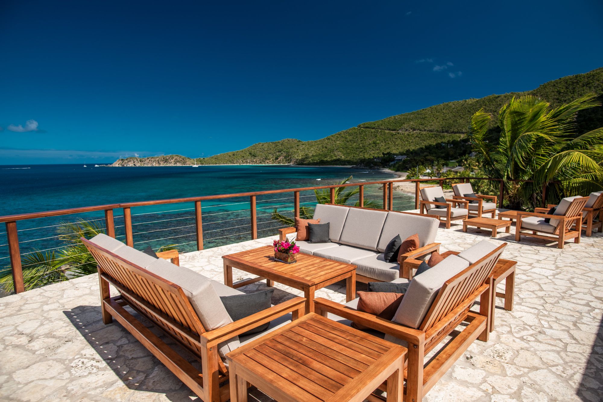 Deck area with sea views at Baraka Point