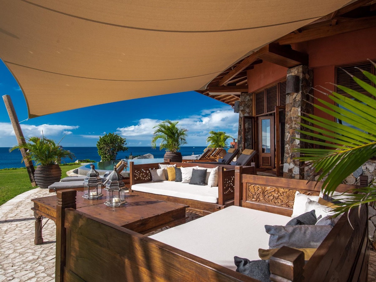 Outdoor seating area at Baraka Point