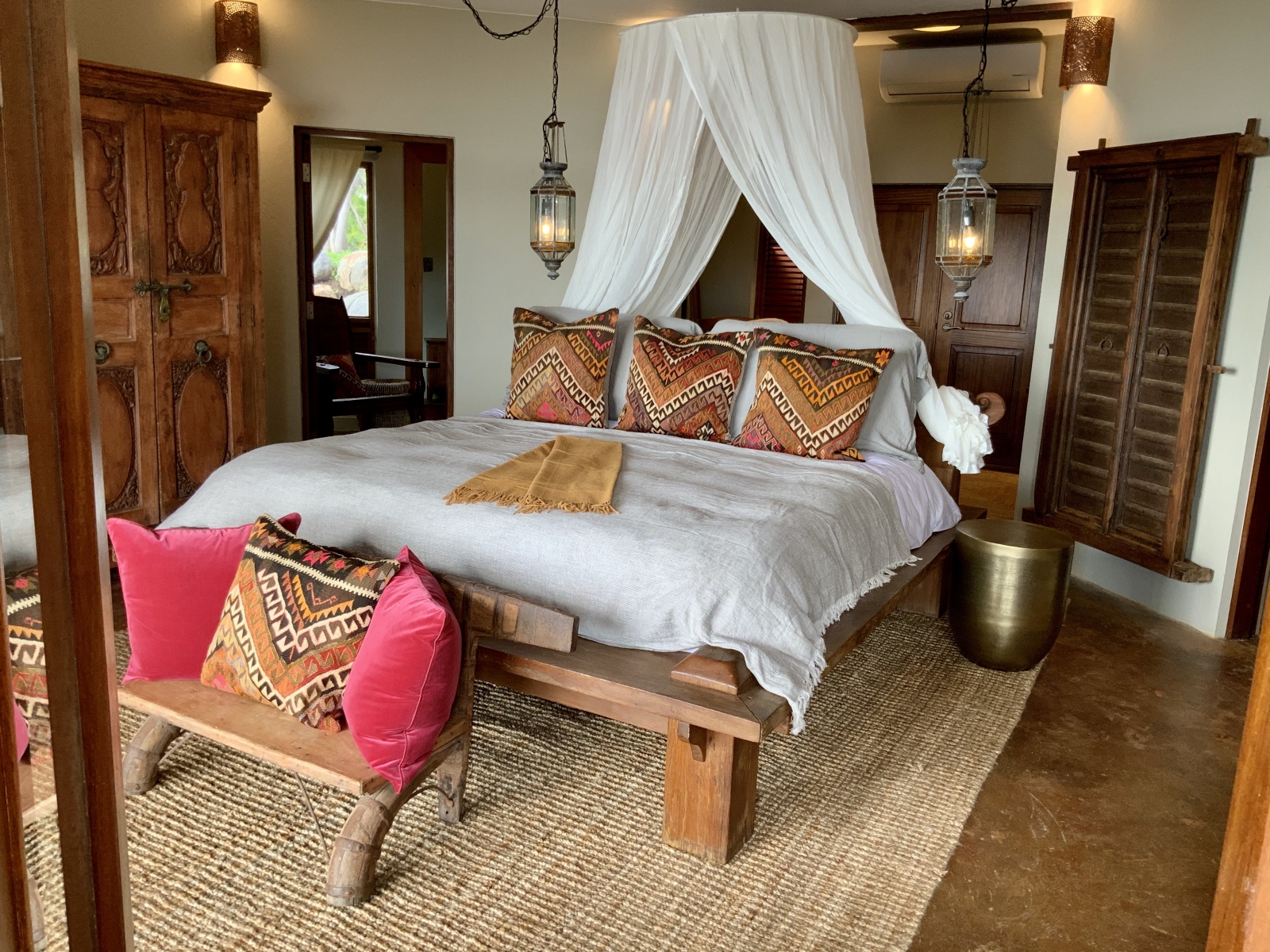 Double Bedroom with antique furniture