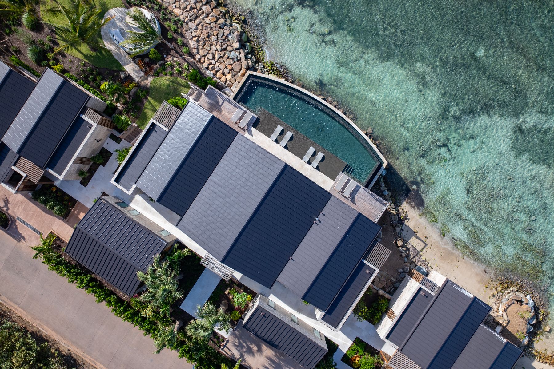 Aerial view of villa at Casino Royale in Oil Nut Bay in the British Virgin Islands