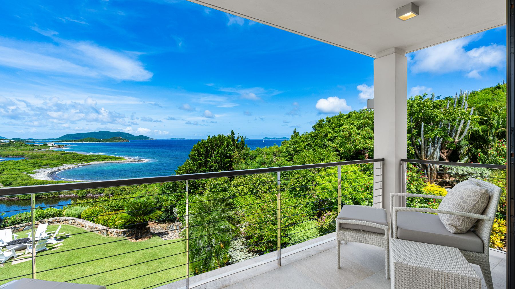 Balcony view at Nora Hazel House in the British Virgin Islands, Caribbean