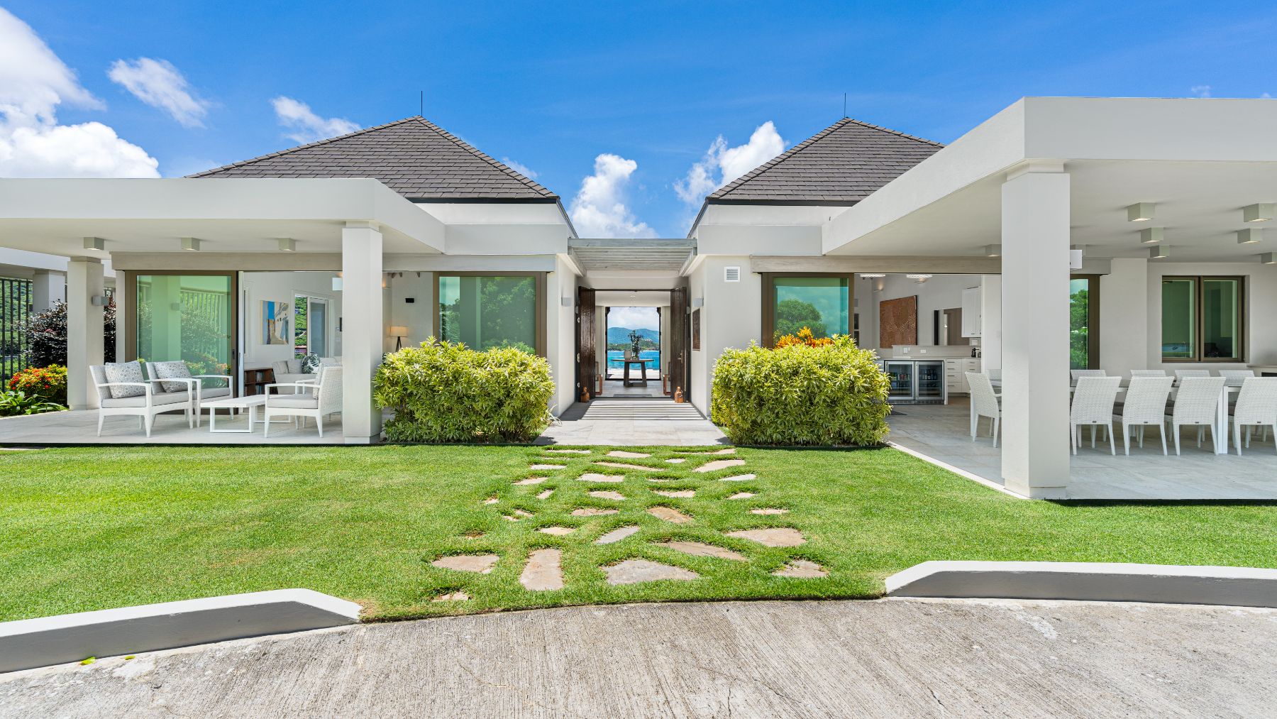 Entrance to Nora Hazel House in the British Virgin Islands, Caribbean