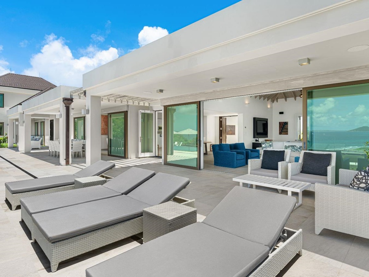 Sunbeds at Nora Hazel House in the British Virgin Islands, Caribbean