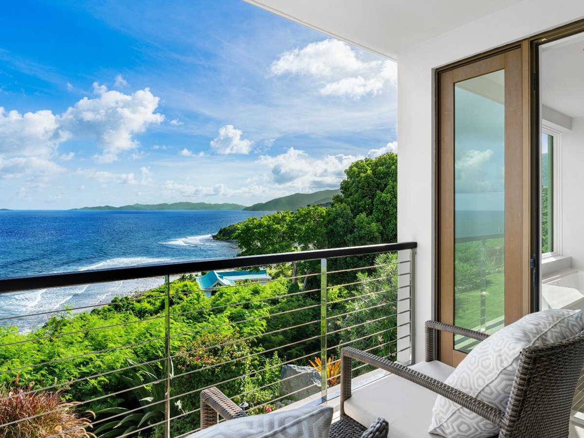 Balcony at Osprey House in the British Virgin Islands, Caribbean