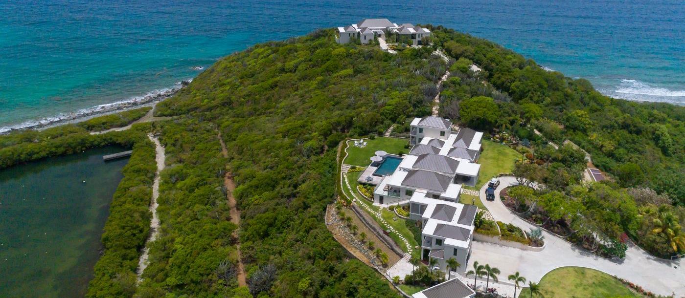 Aerial of Nora Hazel Point Estate in the British Virgin Islands