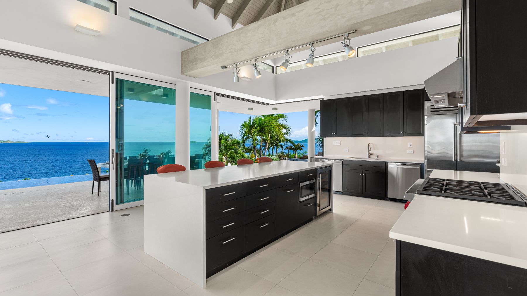 Kitchen at Osprey House in the British Virgin Islands, Caribbean