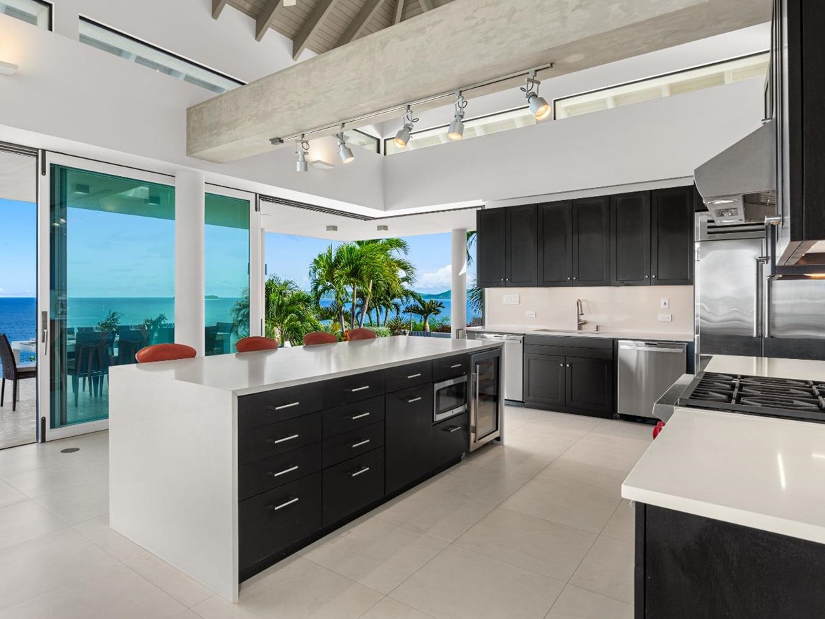 Kitchen at Osprey House in the British Virgin Islands, Caribbean