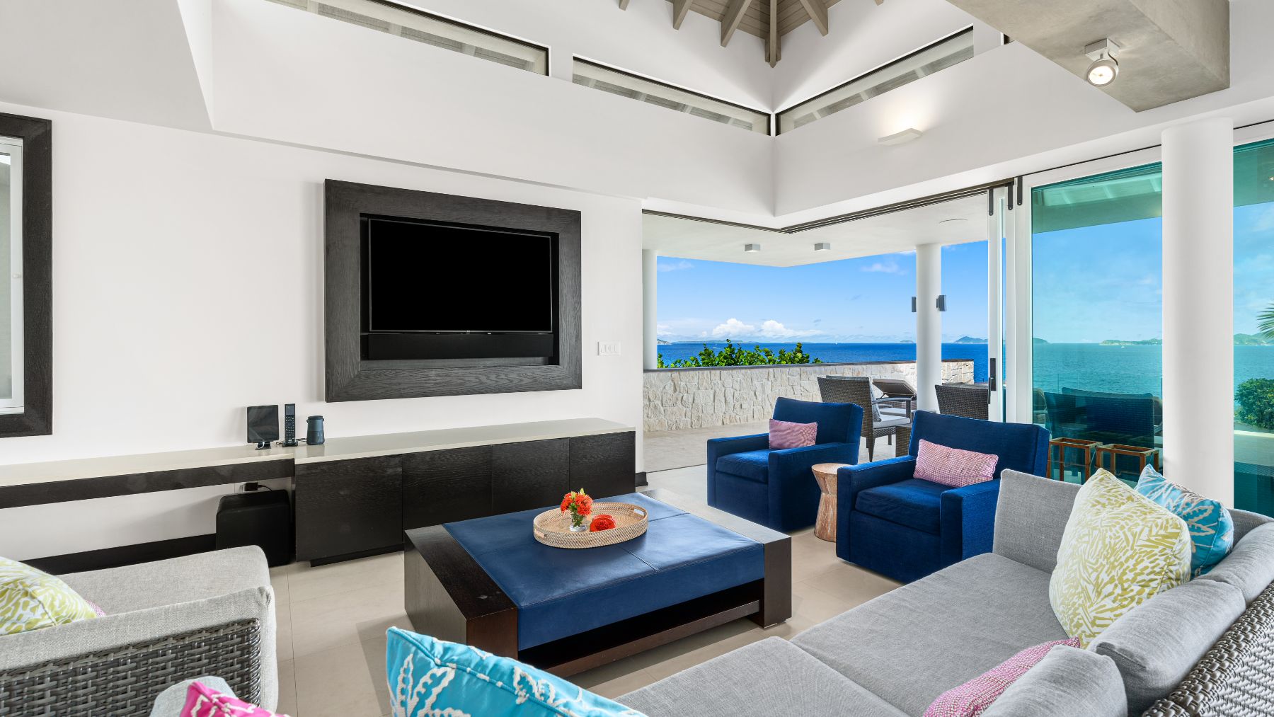 Lounge at Osprey House in the British Virgin Islands, Caribbean