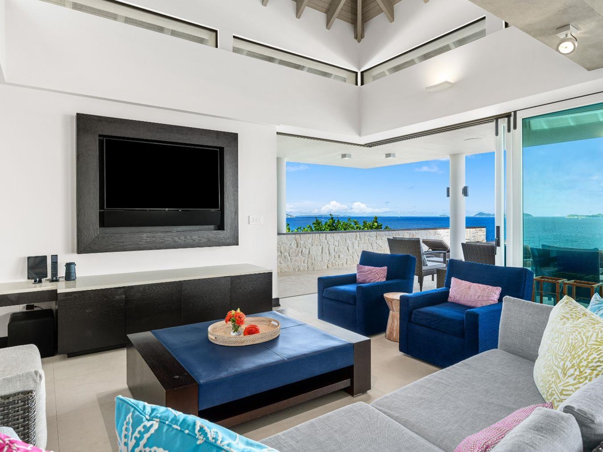 Lounge at Osprey House in the British Virgin Islands, Caribbean